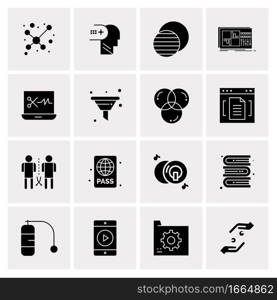 16 Business Universal Icons Vector. Creative Icon Illustration to use in web and Mobile Related project.