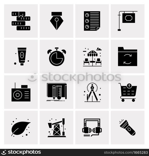 16 Business Universal Icons Vector. Creative Icon Illustration to use in web and Mobile Related project.