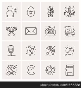 16 Business Universal Icons Vector. Creative Icon Illustration to use in web and Mobile Related project.