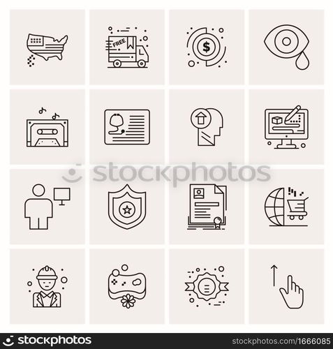 16 Business Universal Icons Vector. Creative Icon Illustration to use in web and Mobile Related project.