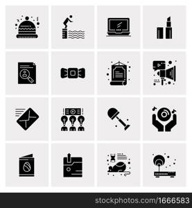 16 Business Universal Icons Vector. Creative Icon Illustration to use in web and Mobile Related project.