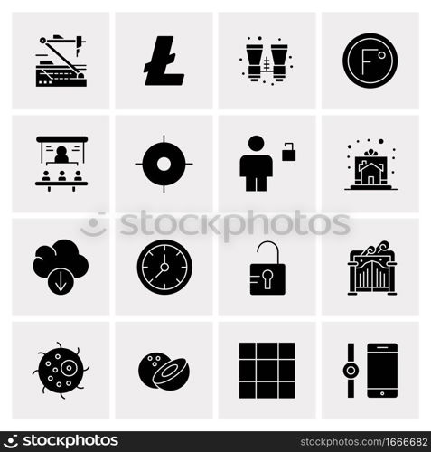 16 Business Universal Icons Vector. Creative Icon Illustration to use in web and Mobile Related project.