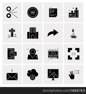 16 Business Universal Icons Vector. Creative Icon Illustration to use in web and Mobile Related project.