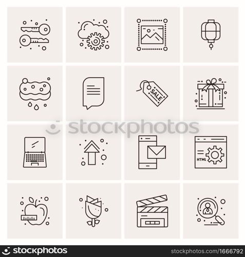 16 Business Universal Icons Vector. Creative Icon Illustration to use in web and Mobile Related project.