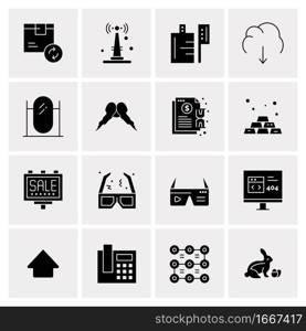 16 Business Universal Icons Vector. Creative Icon Illustration to use in web and Mobile Related project.