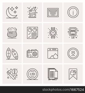 16 Business Universal Icons Vector. Creative Icon Illustration to use in web and Mobile Related project.