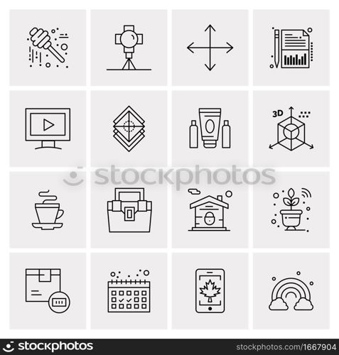 16 Business Universal Icons Vector. Creative Icon Illustration to use in web and Mobile Related project.