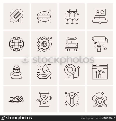 16 Business Universal Icons Vector. Creative Icon Illustration to use in web and Mobile Related project.