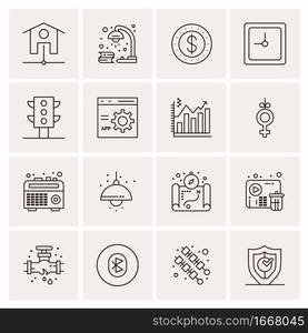 16 Business Universal Icons Vector. Creative Icon Illustration to use in web and Mobile Related project.