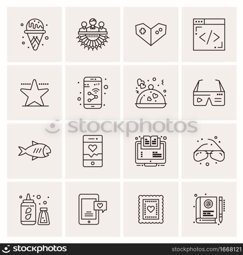 16 Business Universal Icons Vector. Creative Icon Illustration to use in web and Mobile Related project.