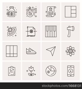 16 Business Universal Icons Vector. Creative Icon Illustration to use in web and Mobile Related project.