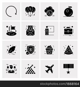 16 Business Universal Icons Vector. Creative Icon Illustration to use in web and Mobile Related project.