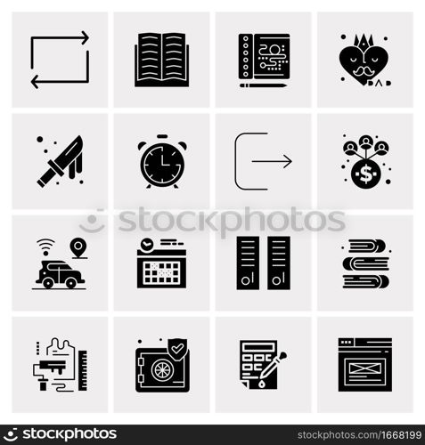 16 Business Universal Icons Vector. Creative Icon Illustration to use in web and Mobile Related project.