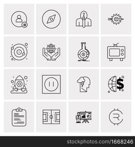 16 Business Universal Icons Vector. Creative Icon Illustration to use in web and Mobile Related project.