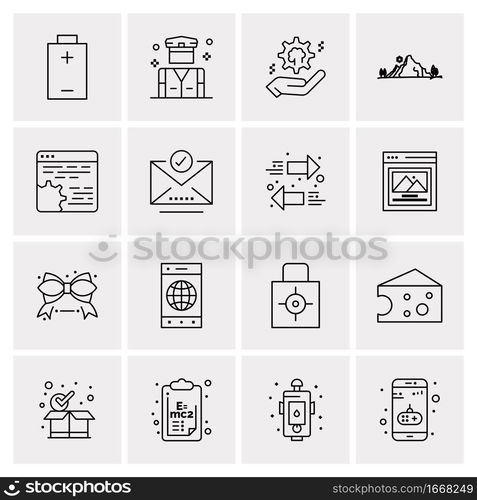 16 Business Universal Icons Vector. Creative Icon Illustration to use in web and Mobile Related project.