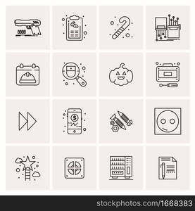 16 Business Universal Icons Vector. Creative Icon Illustration to use in web and Mobile Related project.