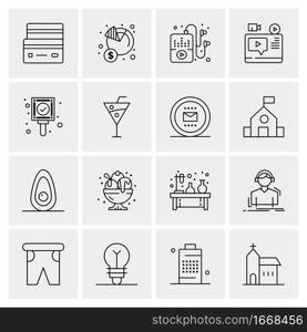 16 Business Universal Icons Vector. Creative Icon Illustration to use in web and Mobile Related project.