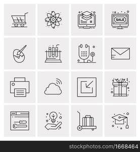 16 Business Universal Icons Vector. Creative Icon Illustration to use in web and Mobile Related project.