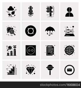 16 Business Universal Icons Vector. Creative Icon Illustration to use in web and Mobile Related project.