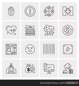 16 Business Universal Icons Vector. Creative Icon Illustration to use in web and Mobile Related project.