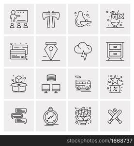 16 Business Universal Icons Vector. Creative Icon Illustration to use in web and Mobile Related project.