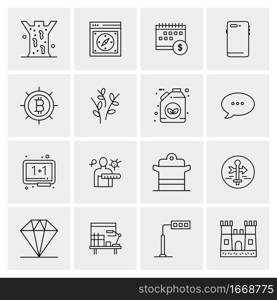 16 Business Universal Icons Vector. Creative Icon Illustration to use in web and Mobile Related project.