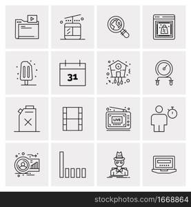 16 Business Universal Icons Vector. Creative Icon Illustration to use in web and Mobile Related project.