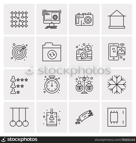 16 Business Universal Icons Vector. Creative Icon Illustration to use in web and Mobile Related project.