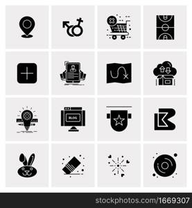 16 Business Universal Icons Vector. Creative Icon Illustration to use in web and Mobile Related project.