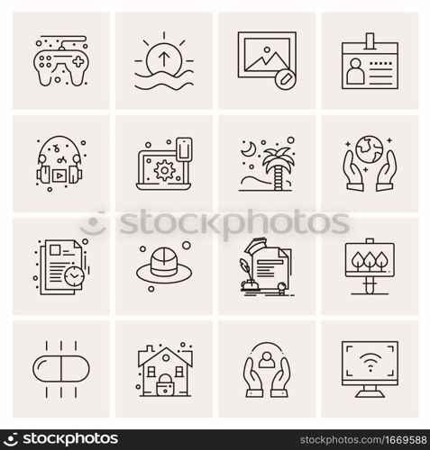 16 Business Universal Icons Vector. Creative Icon Illustration to use in web and Mobile Related project.