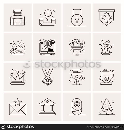 16 Business Universal Icons Vector. Creative Icon Illustration to use in web and Mobile Related project.