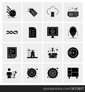 16 Business Universal Icons Vector. Creative Icon Illustration to use in web and Mobile Related project.