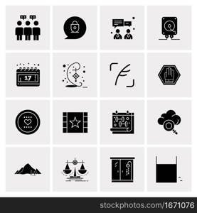 16 Business Universal Icons Vector. Creative Icon Illustration to use in web and Mobile Related project.