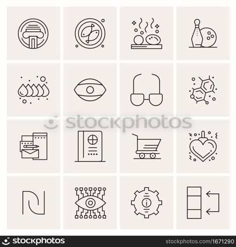 16 Business Universal Icons Vector. Creative Icon Illustration to use in web and Mobile Related project.