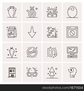 16 Business Universal Icons Vector. Creative Icon Illustration to use in web and Mobile Related project.