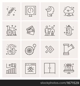 16 Business Universal Icons Vector. Creative Icon Illustration to use in web and Mobile Related project.