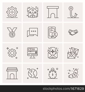 16 Business Universal Icons Vector. Creative Icon Illustration to use in web and Mobile Related project.