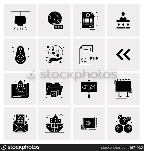 16 Business Universal Icons Vector. Creative Icon Illustration to use in web and Mobile Related project.