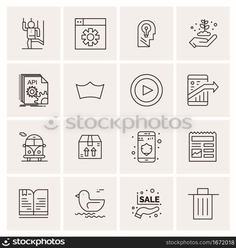 16 Business Universal Icons Vector. Creative Icon Illustration to use in web and Mobile Related project.