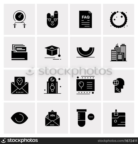 16 Business Universal Icons Vector. Creative Icon Illustration to use in web and Mobile Related project.