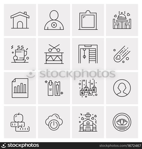 16 Business Universal Icons Vector. Creative Icon Illustration to use in web and Mobile Related project.