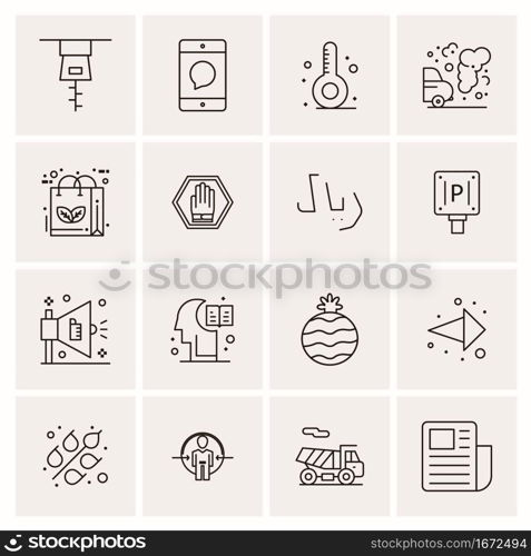 16 Business Universal Icons Vector. Creative Icon Illustration to use in web and Mobile Related project.