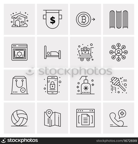 16 Business Universal Icons Vector. Creative Icon Illustration to use in web and Mobile Related project.