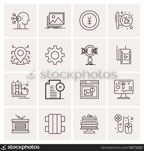 16 Business Universal Icons Vector. Creative Icon Illustration to use in web and Mobile Related project.