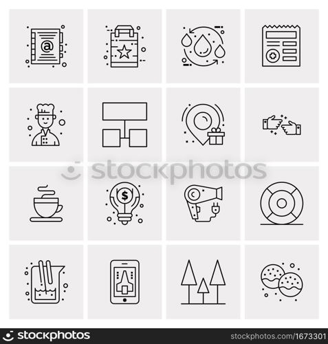 16 Business Universal Icons Vector. Creative Icon Illustration to use in web and Mobile Related project.