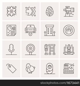 16 Business Universal Icons Vector. Creative Icon Illustration to use in web and Mobile Related project.