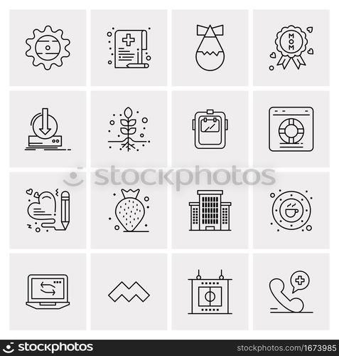 16 Business Universal Icons Vector. Creative Icon Illustration to use in web and Mobile Related project.