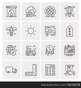 16 Business Universal Icons Vector. Creative Icon Illustration to use in web and Mobile Related project.