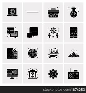 16 Business Universal Icons Vector. Creative Icon Illustration to use in web and Mobile Related project.