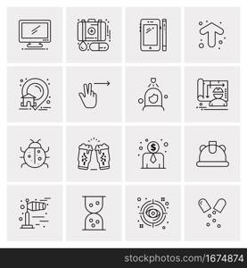 16 Business Universal Icons Vector. Creative Icon Illustration to use in web and Mobile Related project.